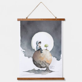 Astronaut Wandteppich Mit Holzrahmen