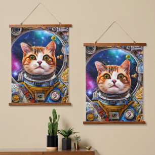 Astronaut Wandteppich Mit Holzrahmen