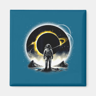 Astronaut Weltfinsternis Planet Wissenschaft Illus Magnet