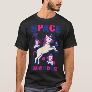Astronaut Weltraum Einhörner Süße Einhorn Regenbog T-Shirt