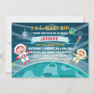 Astronaut Weltraum Einladung zum Geburtstag