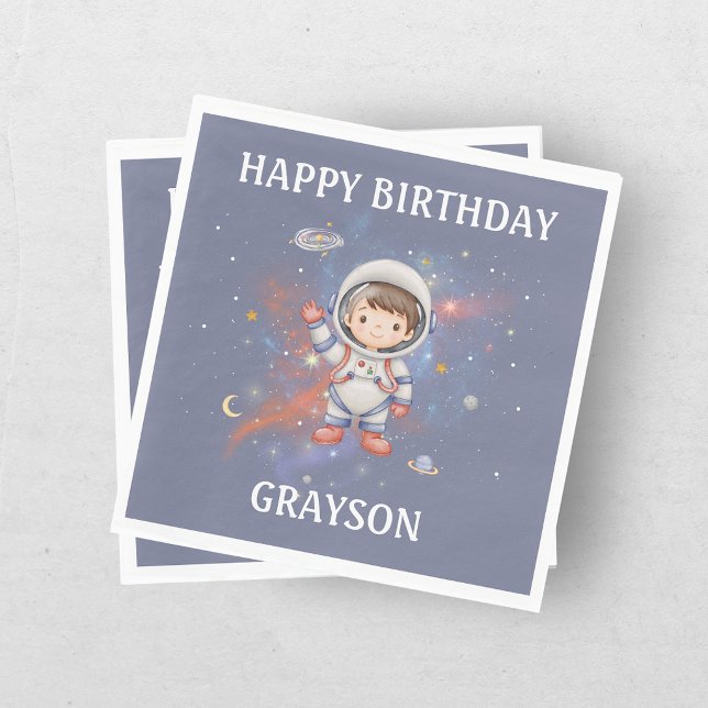 Astronaut Weltraum Mädchen Geburtstag Serviette (Von Creator hochgeladen)