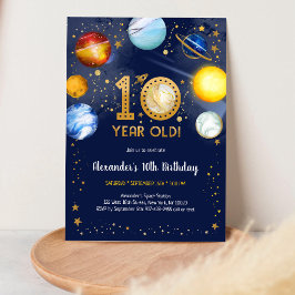 Astronaut Weltraum Planet Galaxie 10. Geburtstag  Einladung
