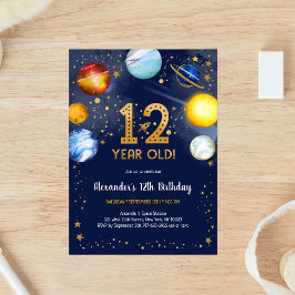 Astronaut Weltraum Planet Galaxie 12. Geburtstag Einladung