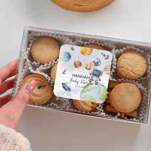 Astronaut Weltraumjunge Party Quadratischer Aufkleber