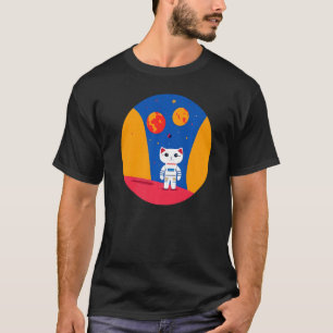 Astronaut Weltraumkatze Erkundung von Planeten Wis T-Shirt