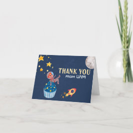 Astronaut Weltraumkind zum Geburtstag Dankeskarte