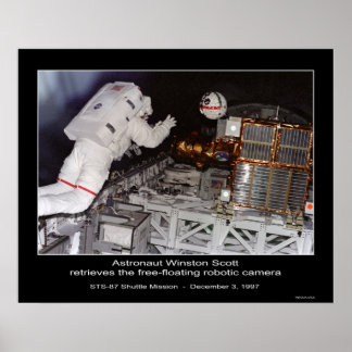 Astronaut Winston Scott freischwebende Roboter-Kam Poster