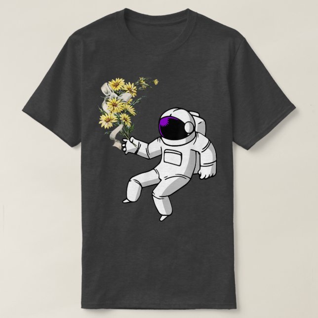 Astronaut With Flowers  T-Shirt (Design vorne)
