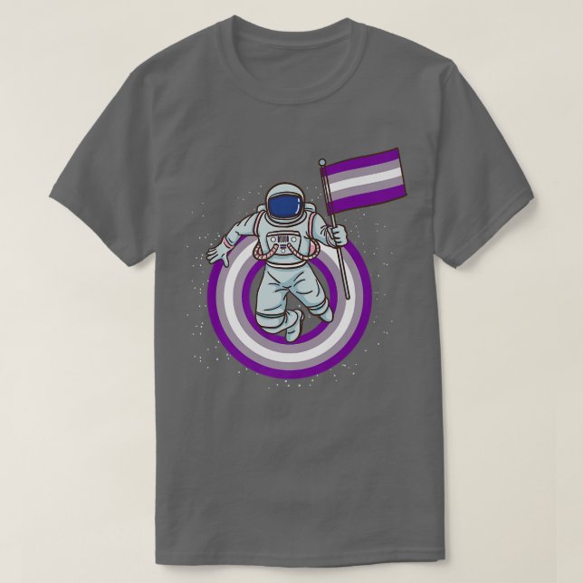 Astronaut With Grayseual Pride Flag  T-Shirt (Design vorne)