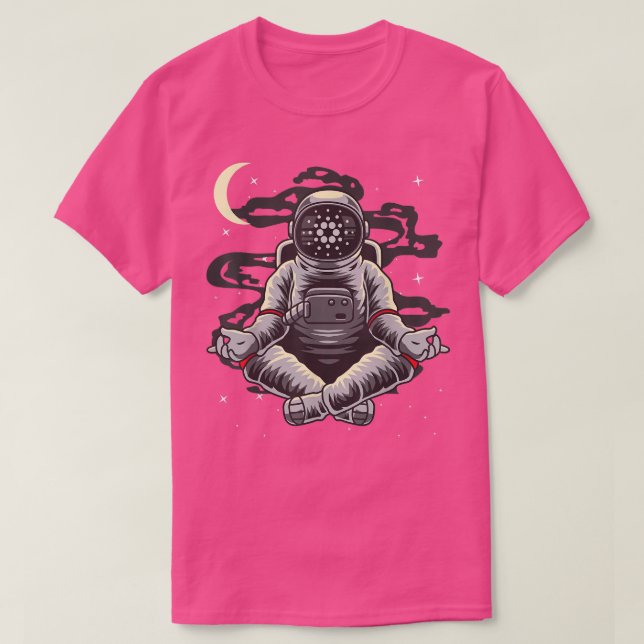 Astronaut Yoga Cardano ADA Münze zum Krypto T-Shirt (Design vorne)