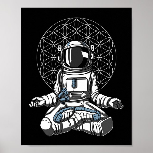 Astronaut Yoga Space Meditation Poster (Vorne)