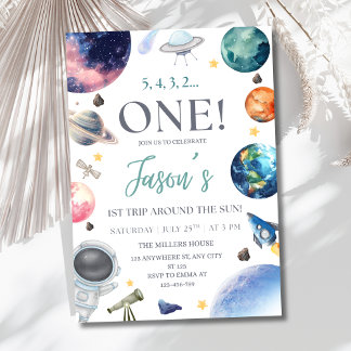 Astronaut zum Geburtstag einladen, 1. Sonnenreise Einladung