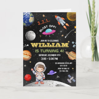 Astronaut zum Geburtstag einladen, Weltraum zum Ge Einladung