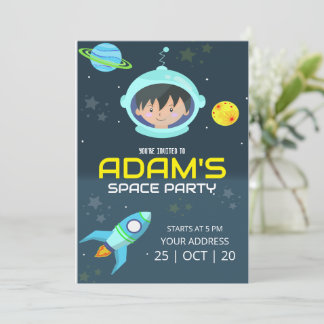 Astronaut zum Geburtstag einladen, Weltraum zum Ge Einladung