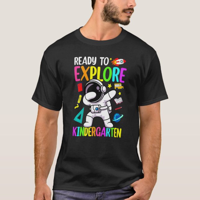 Astronaut zurück zur Schule, bereit, Kinderg zu er T-Shirt (Vorderseite)