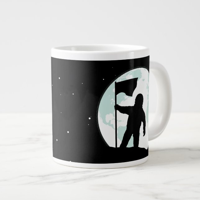 Astronaute-Silhouette Jumbo-Tasse (Vorderseite Rechts)