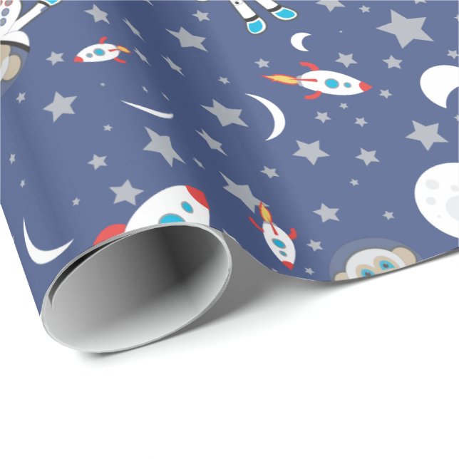 Astronauten-Affe-Packpapier Geschenkpapier (Rolleneckpunkt)