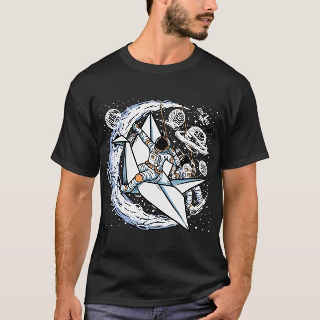 Astronauten auf Papier T-Shirt (Vorderseite)