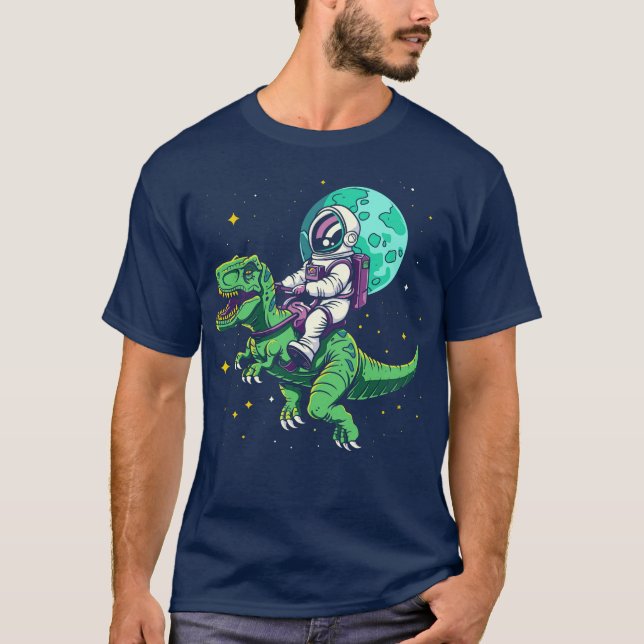 Astronauten auf TRex T-Shirt (Vorderseite)