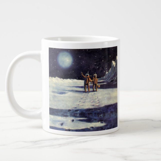 Astronauten-Außerirdischen der Vintagen Science Fi Jumbo-Tasse (Links)