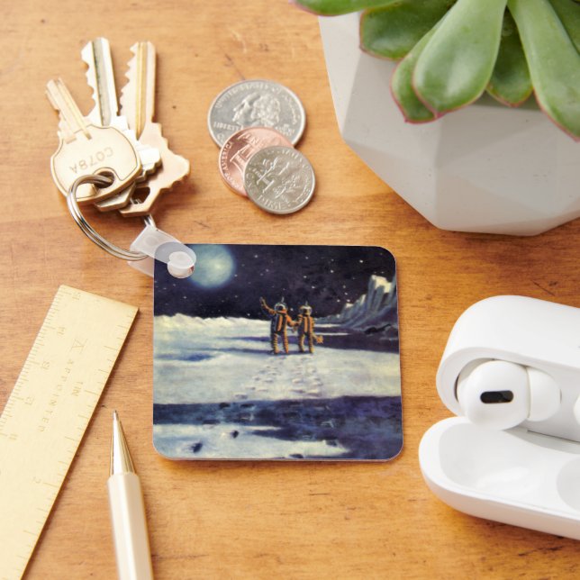 Astronauten-Außerirdischen der Vintagen Science Fi Schlüsselanhänger (Schreibtisch)