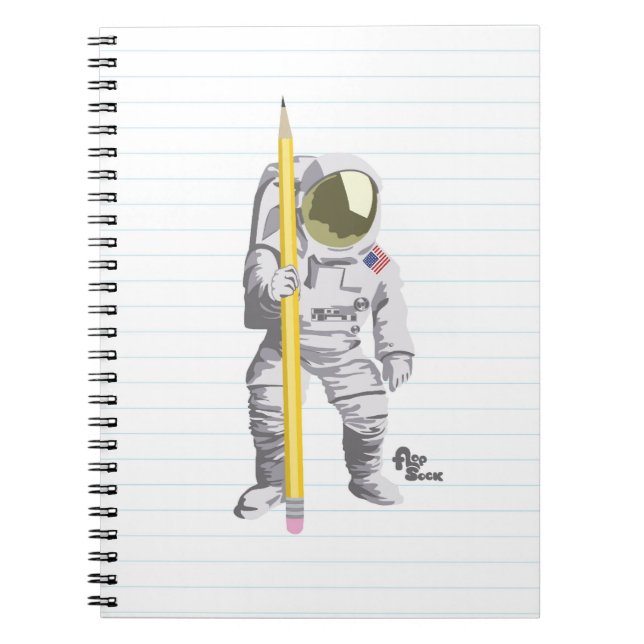 Astronauten-Bleistift und Papier-Notizbuch Notizblock (Vorderseite)