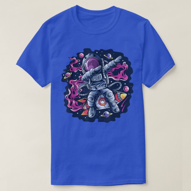 Astronauten Dabbing Dance Space Rocket mit Stars P T-Shirt (Design vorne)