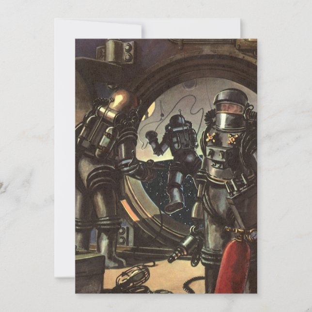 Astronauten der Vintagen Science Fiction auf einem (Vorderseite)