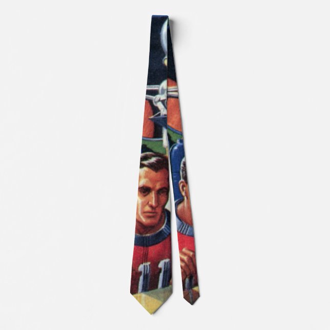 Astronauten der Vintagen Science Fiction, die eine Krawatte (Vorderseite)