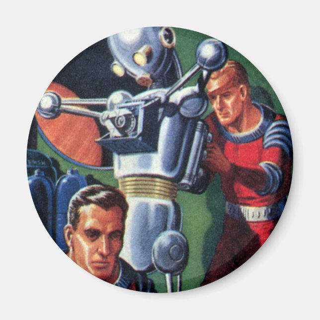 Astronauten der Vintagen Science Fiction, die eine Magnet (Vorne)