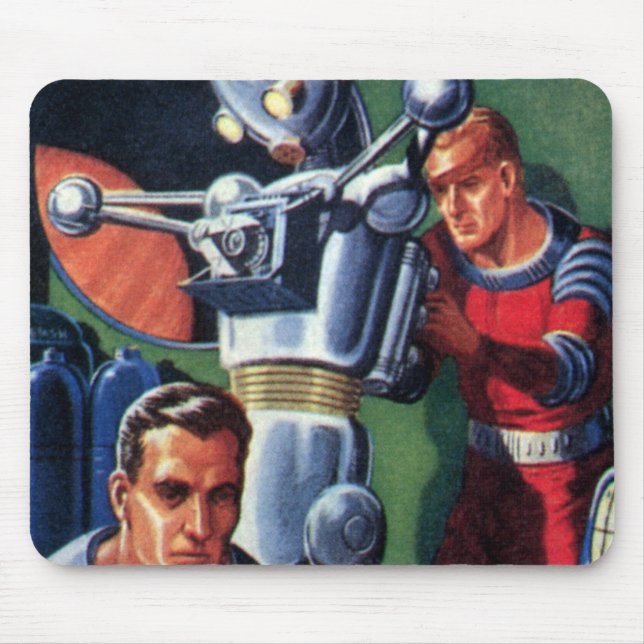 Astronauten der Vintagen Science Fiction, die eine Mousepad (Vorne)