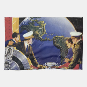 Astronauten der Vintagen Science Fiction um die Er Handtuch