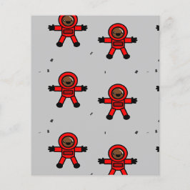 Astronauten des roten Anzugs auf grau