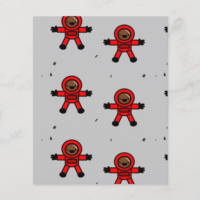 Astronauten des roten Anzugs auf grau (Vorderseite)
