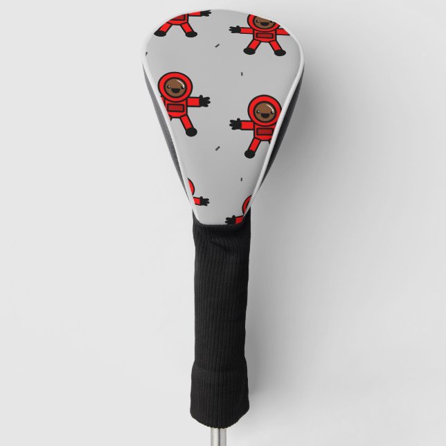 Astronauten des roten Anzugs auf grau Golf Headcover (Vorderseite)