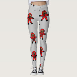 Astronauten des roten Anzugs auf grau Leggings