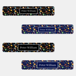 Astronauten, die die Raumfahrt in die Schule schic Etiketten