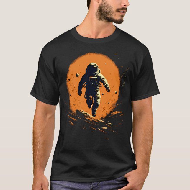 Astronauten, die durch den Weltraum schweben T-Shirt (Vorderseite)