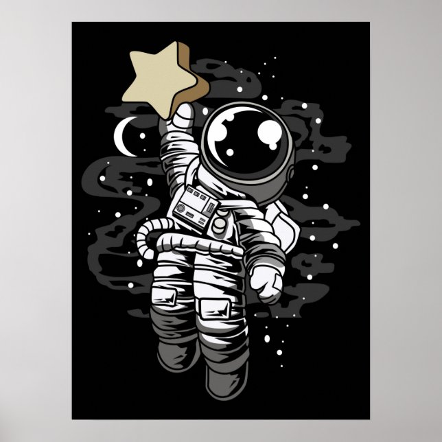 Astronauten, die für den Star Poster (Vorne)