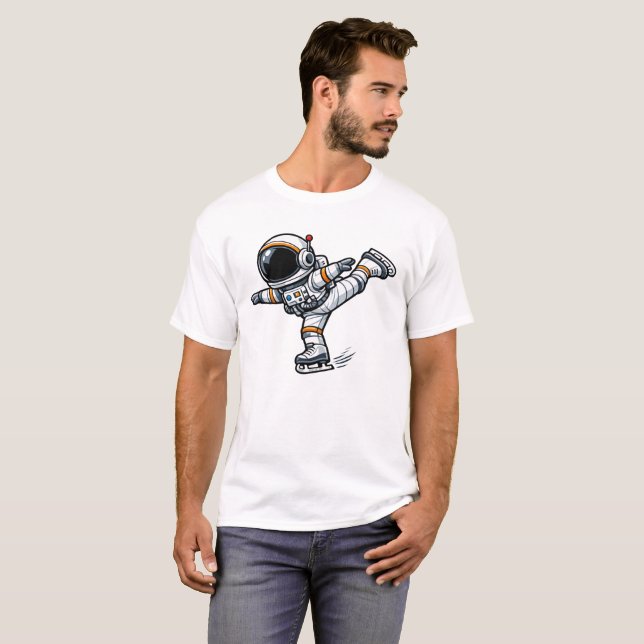 Astronauten Eiskunstlauf T-Shirt (Vorne ganz)