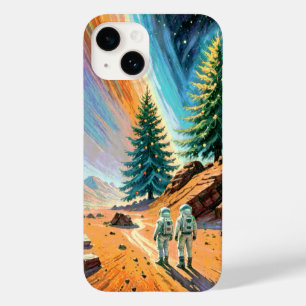 Astronauten erforschen die Landschaft der Alien Case-Mate iPhone 14 Hülle