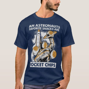 Astronauten essen Raketenchips zum Frühstück - Wit T-Shirt