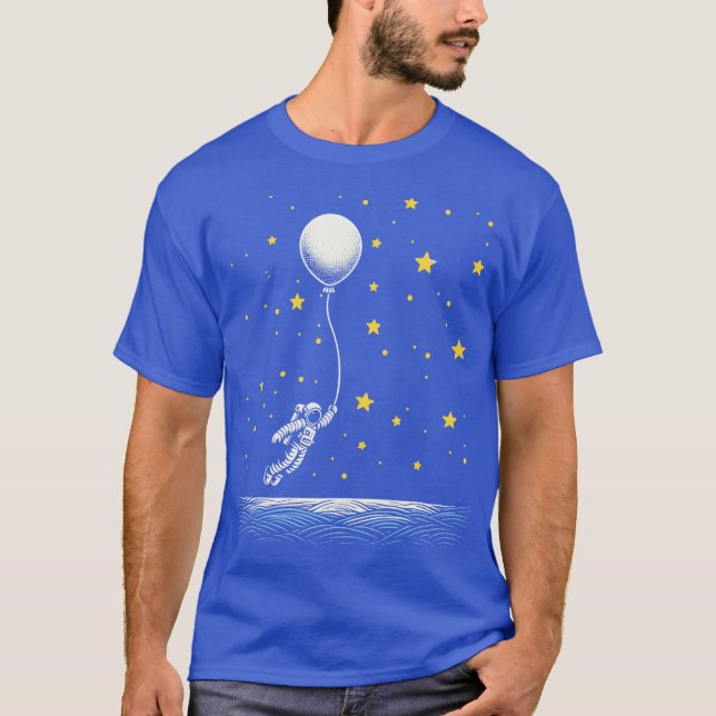 Astronauten fliegen mit Ballons T-Shirt (Vorderseite)
