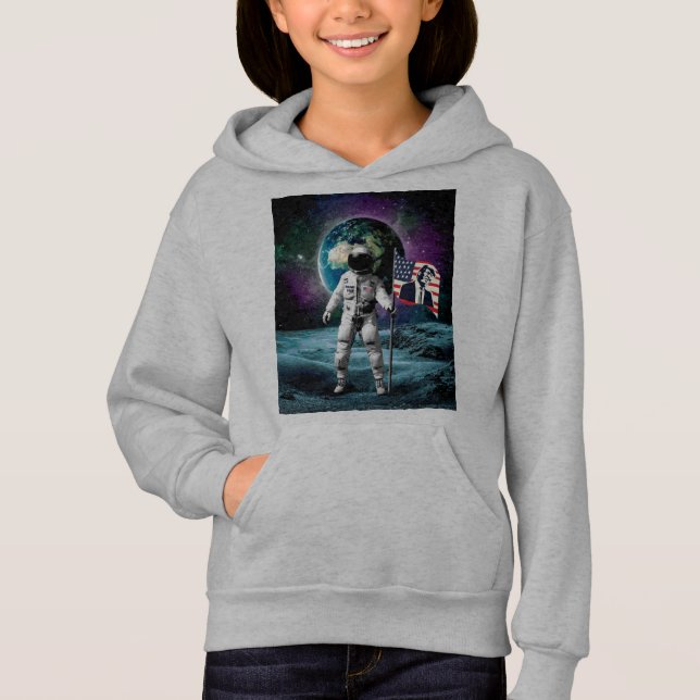 Astronauten für Trump 2024 Einladung Hoodie (Vorderseite)