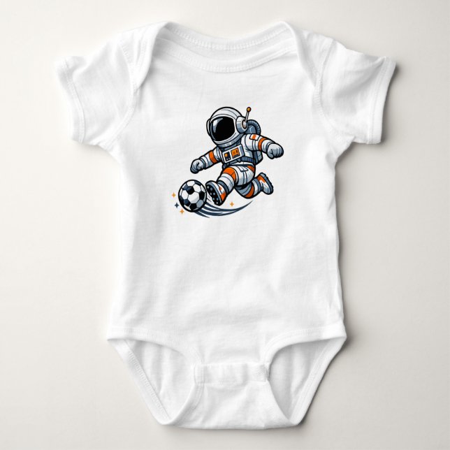 Astronauten-Fußball Baby Strampler (Vorderseite)