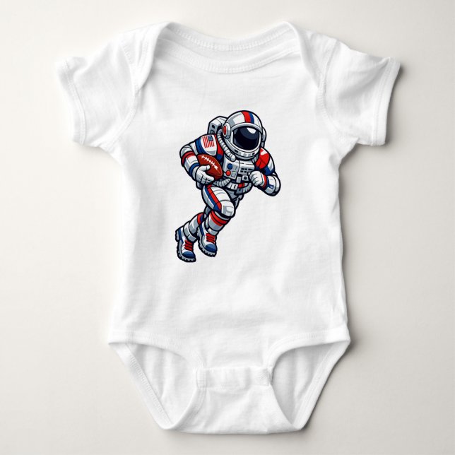 Astronauten-Fußball Baby Strampler (Vorderseite)