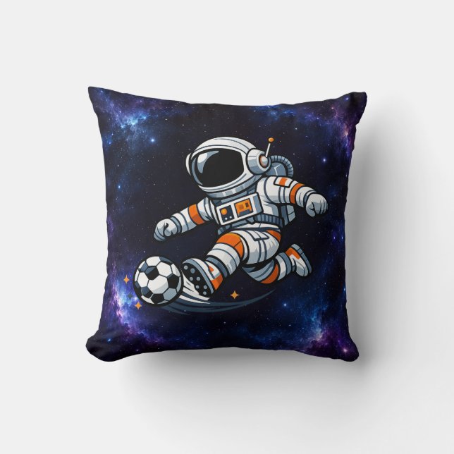 Astronauten-Fußball Kissen (Vorderseite)