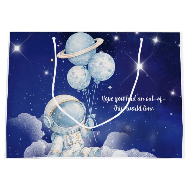 Astronauten-Geburtstags-Geschenktüte Große Geschenktüte (Vorderseite)