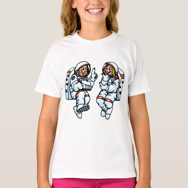 Astronauten Girls T - Shirt (Vorderseite)